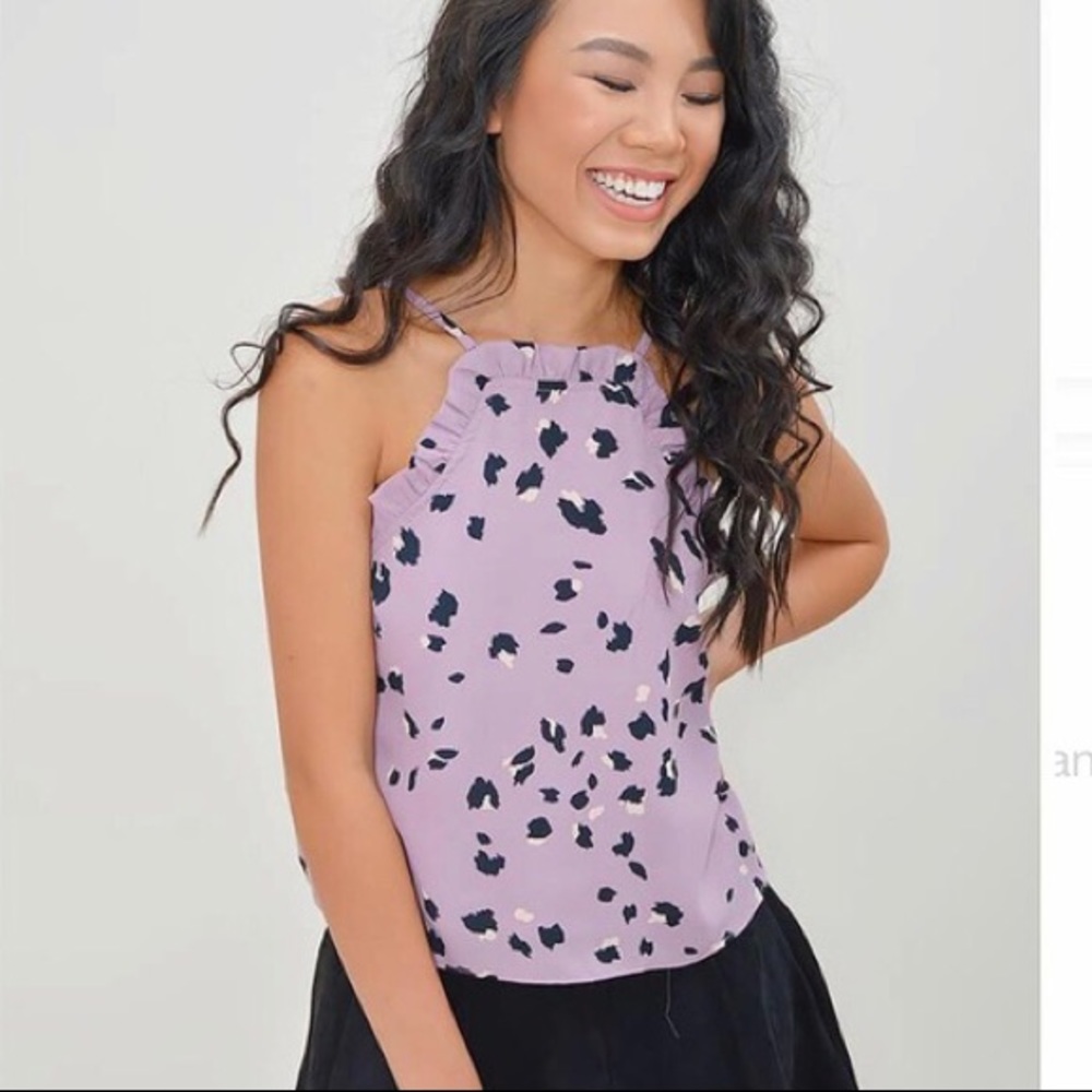 Buddy Love Lazy Lion Purple Ruffle Tank